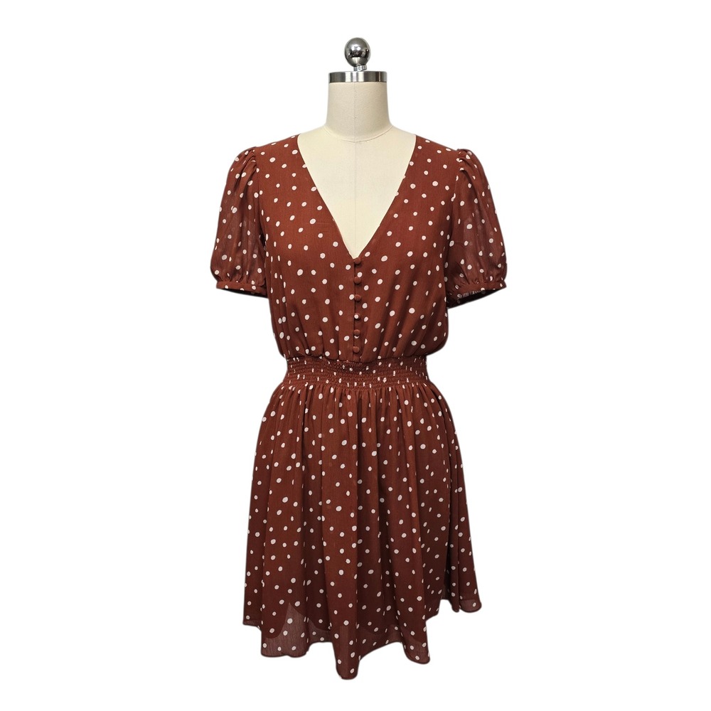 Madewell Rust Polka Dot Mini Dress